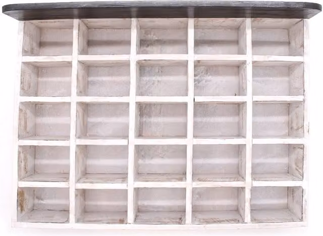 KDMK Plain White Rectangular Solid Wood Display Tray for Tabletop Use