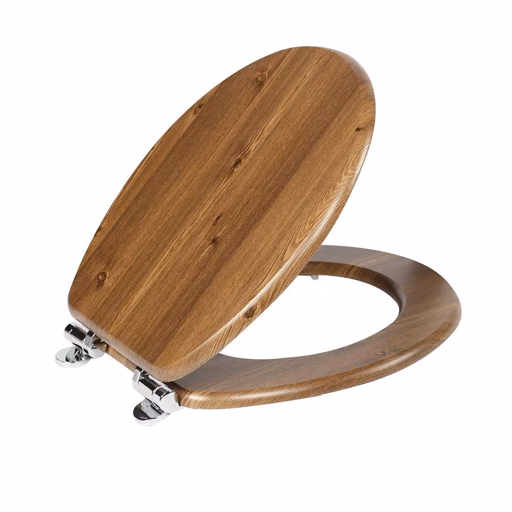 SINOBATH Soft Close Universal Fit MDF Toilet Seat in Brown – 4