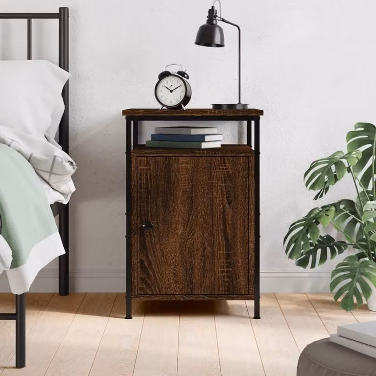 Berkfield Home Brown Oak Bedside Cabinet W/D/H: 40 x 42 x 60 cm