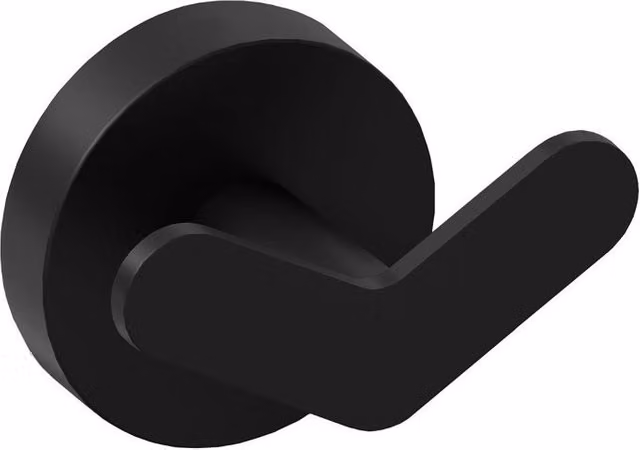 Cosmic Matt Black Double Wall Mounted Towel, Robe and Coat Hook