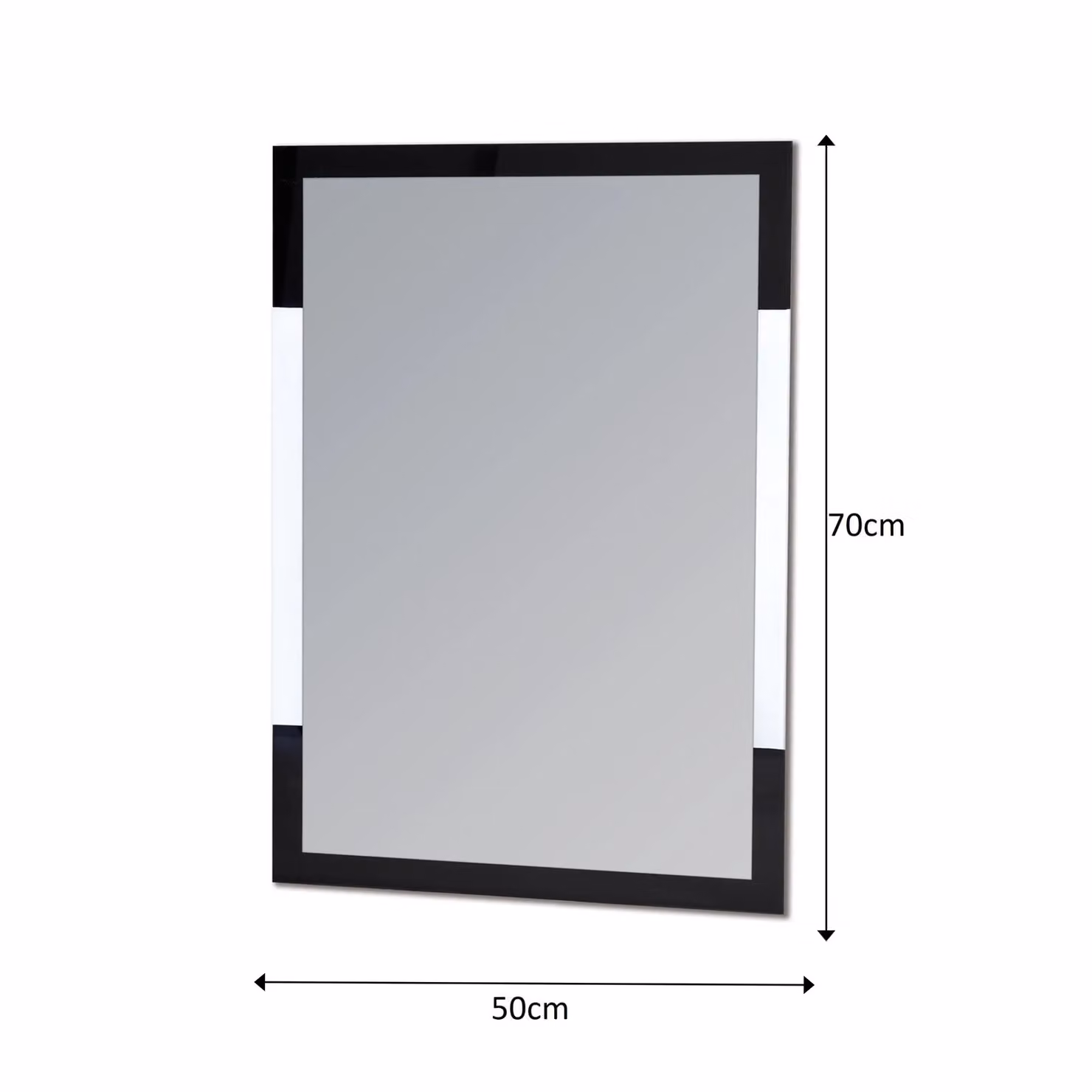 Showerdrape Hampstead Rectangular Wall Mounted Bathroom Mirror with Black Frame and Silver Finish, W: 70 cm, H: 50 cm – 2