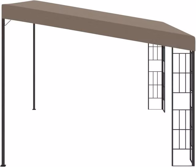 Berkfield Home Wall-mounted Lean-to Gazebo in Beige Polyester and Steel, W: 300 cm, D: 300 cm, H: 205 cm