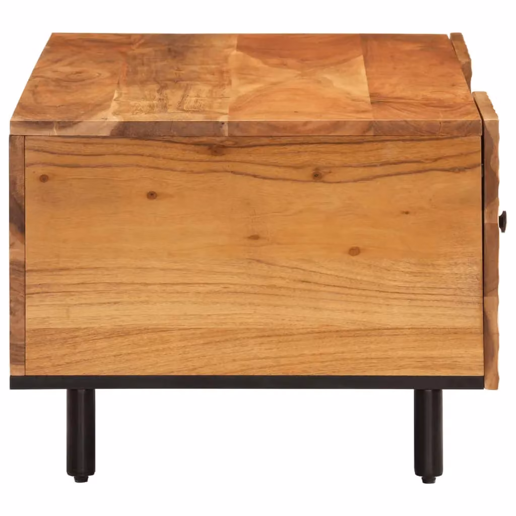 Berkfield Home Brown Acacia Wood and Metal Industrial Coffee Table W/D/H: 100 x 54 x 40 cm – 3