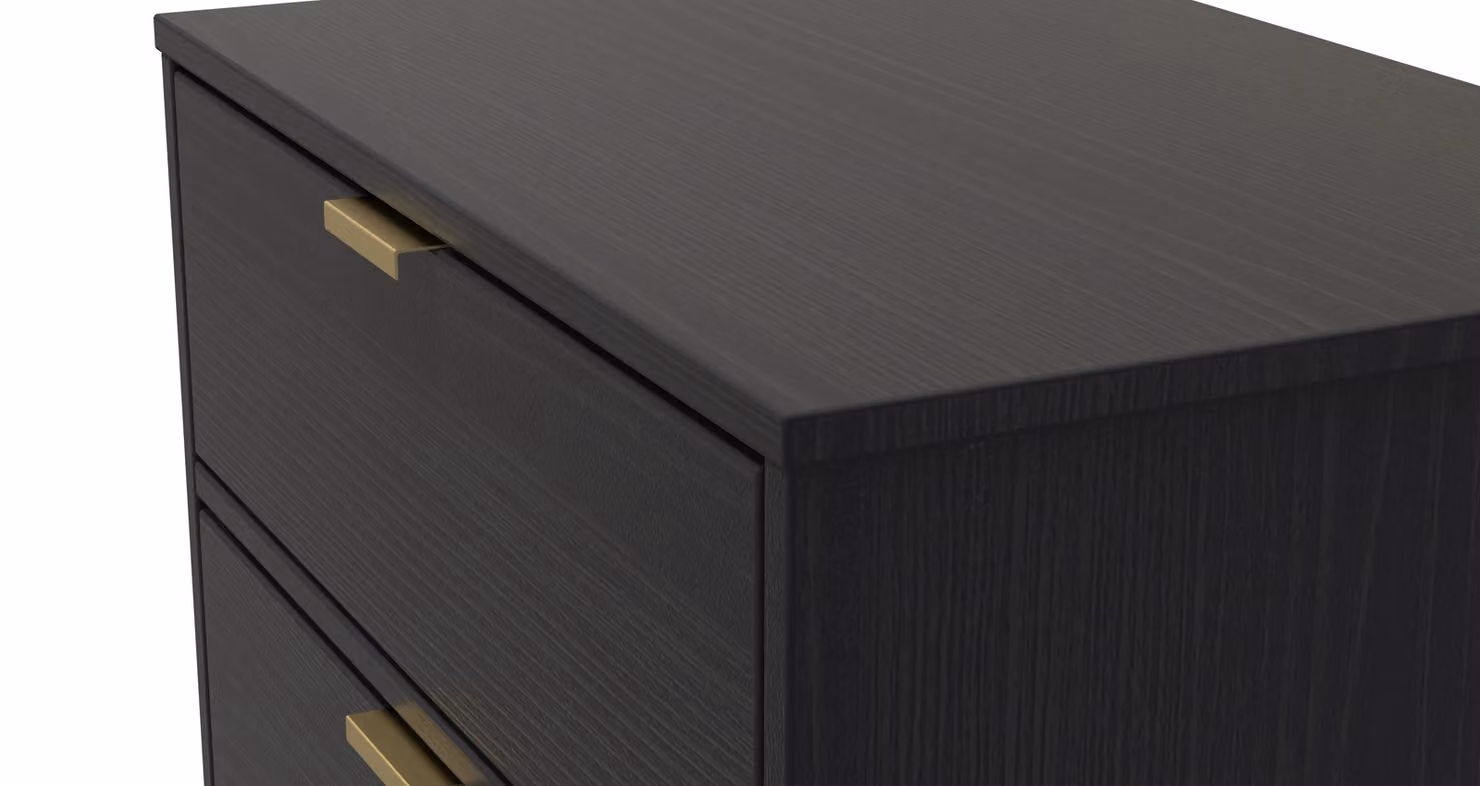Ready Assembled 2 U Madrid 2 Drawer Bedside Cabinet in Black – 3