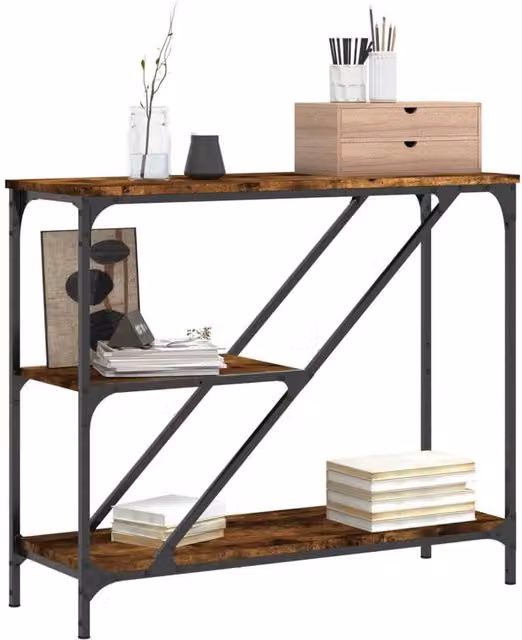 Berkfield Home Decorative Console Table in Smoked Oak Brown, W/D/H: 88.5 x 30 x 75 cm – 1