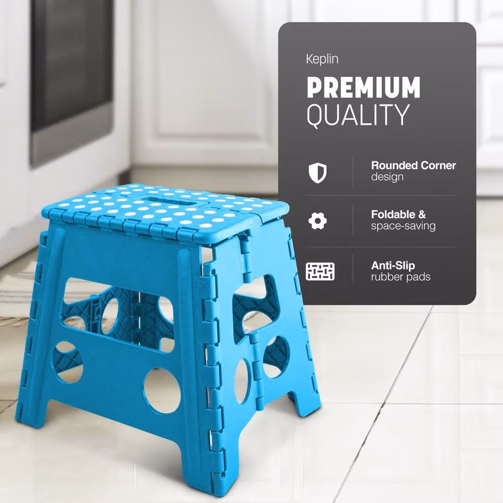 Keplin Heavy Duty Folding Step Stool, Blue, W/D/H: 37 x 22 x 22 cm – 3