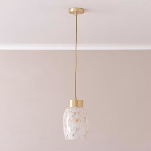 ValueLights India Confetti Glass Pendant Light in Brushed Gold with LED Bulb Included – 2