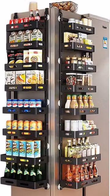 KORVIXA Black Metal Over Door Hanging Kitchen Storage Organiser, Height: 172 cm, Width: 100 cm