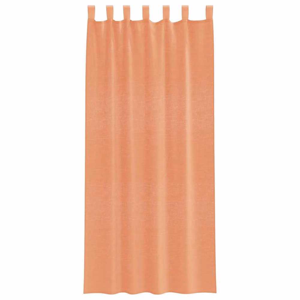 Berkfield Home Voile Curtains with Tabs, 2 Pack, Coral Terracotta, W: 140 cm, H: 245 cm – 2