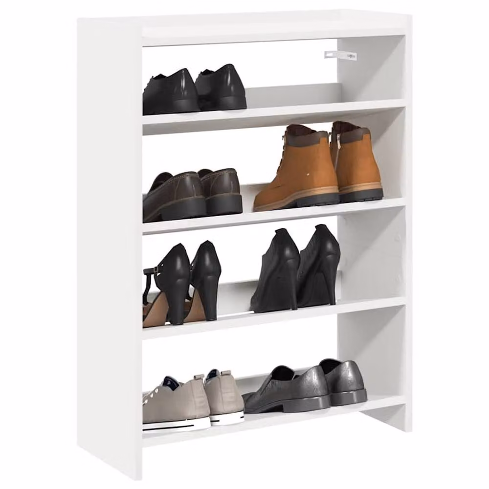 Berkfield Home White MDF Shoe Rack, W/D/H: 60 x 25 x 81 cm – 2