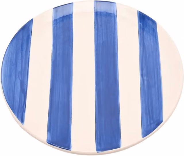 Hestia Set of 4 Blue and White Striped Ceramic Plates – 1