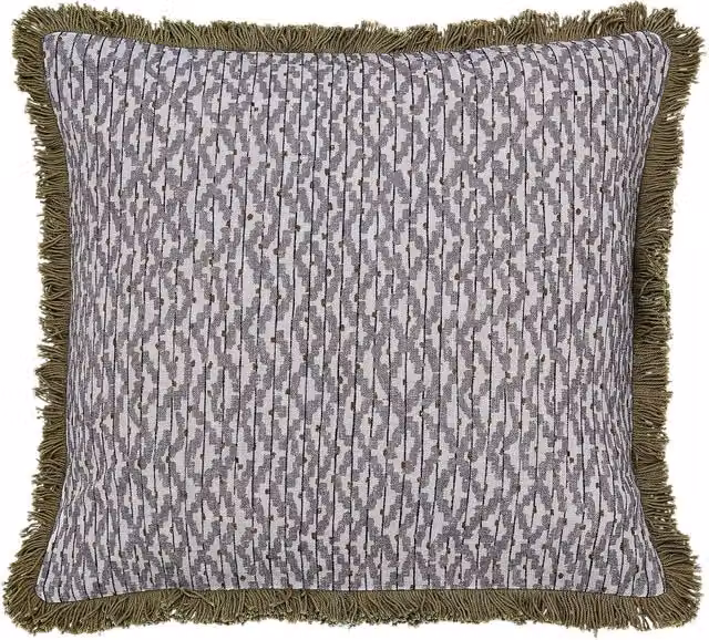 Bedeck of Belfast Kaiza Square Cotton Cushion, Grey and Silver, W/D/H: 50 x 50 x 50 cm