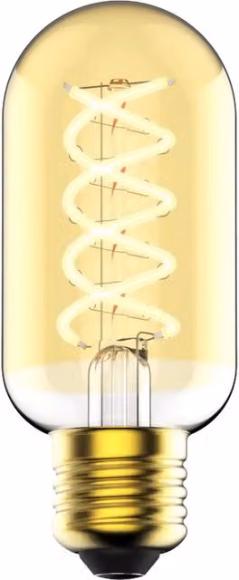 Nordlux Deco E27 T45 Spiral LED Light Bulb, Gold, 400 Lumen, 2200 Kelvin, Dimmable