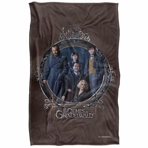 LOGOVISION Fantastic Beasts 2 Dumbledore's Team Super Soft Fleece Throw Blanket, Multicolour and Brown, W: 91 cm, D: 147 cm