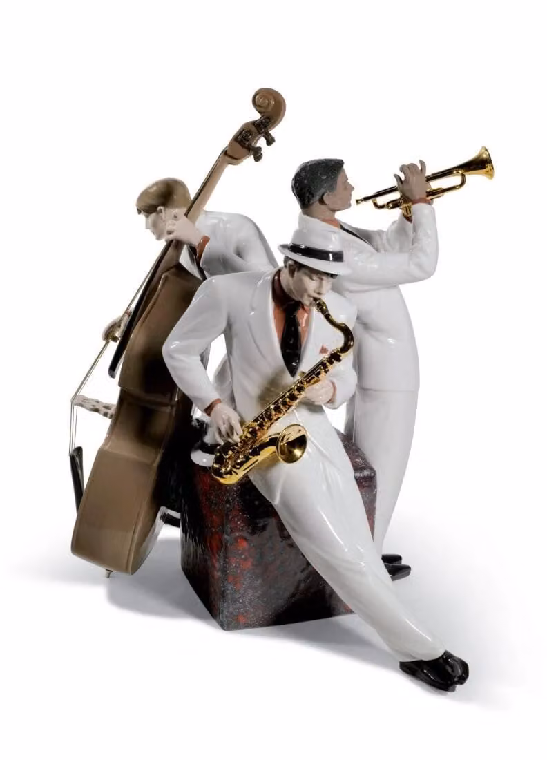 Lladró Jazz Trio Limited Edition White Porcelain Figurine