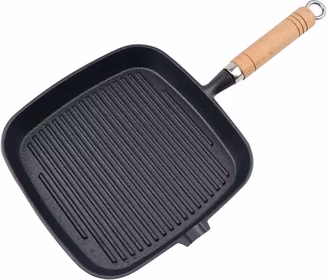 Nordara Cast Iron Non-Stick Grill Pan with Pouring Spout in Black – 1