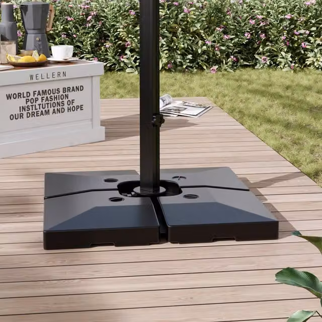Breeins Black Plastic Freestanding Parasol Base Filled with Water or Sand