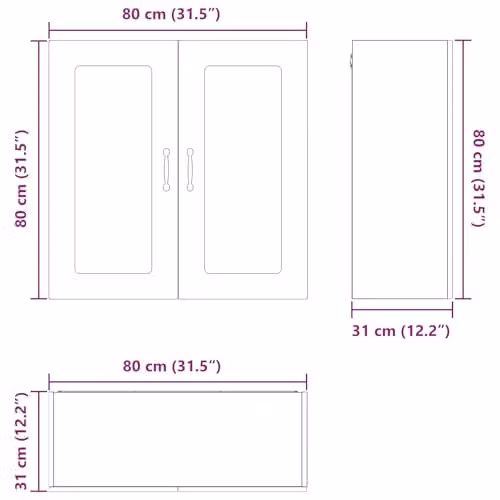 vidaXL Kalmar Dishwasher Panel in White, W/D/H: 80 x 31 x 80 cm