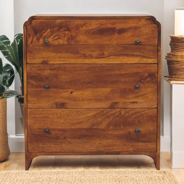 Artisan Furniture Mango Wood 3 Drawer Chest in Brown