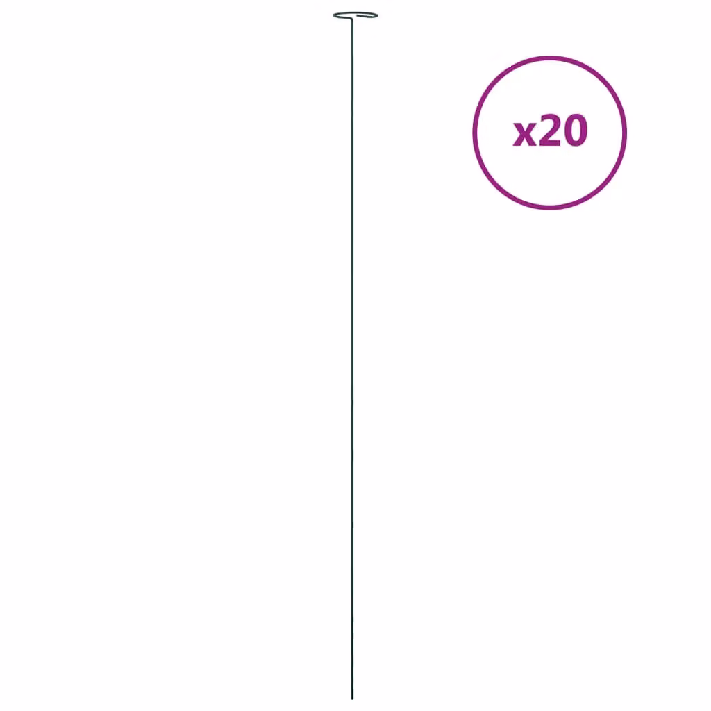 Berkfield Home Garden Steel Plant Stakes, 20 Pieces, Dark Green, Height: 91 cm – 2