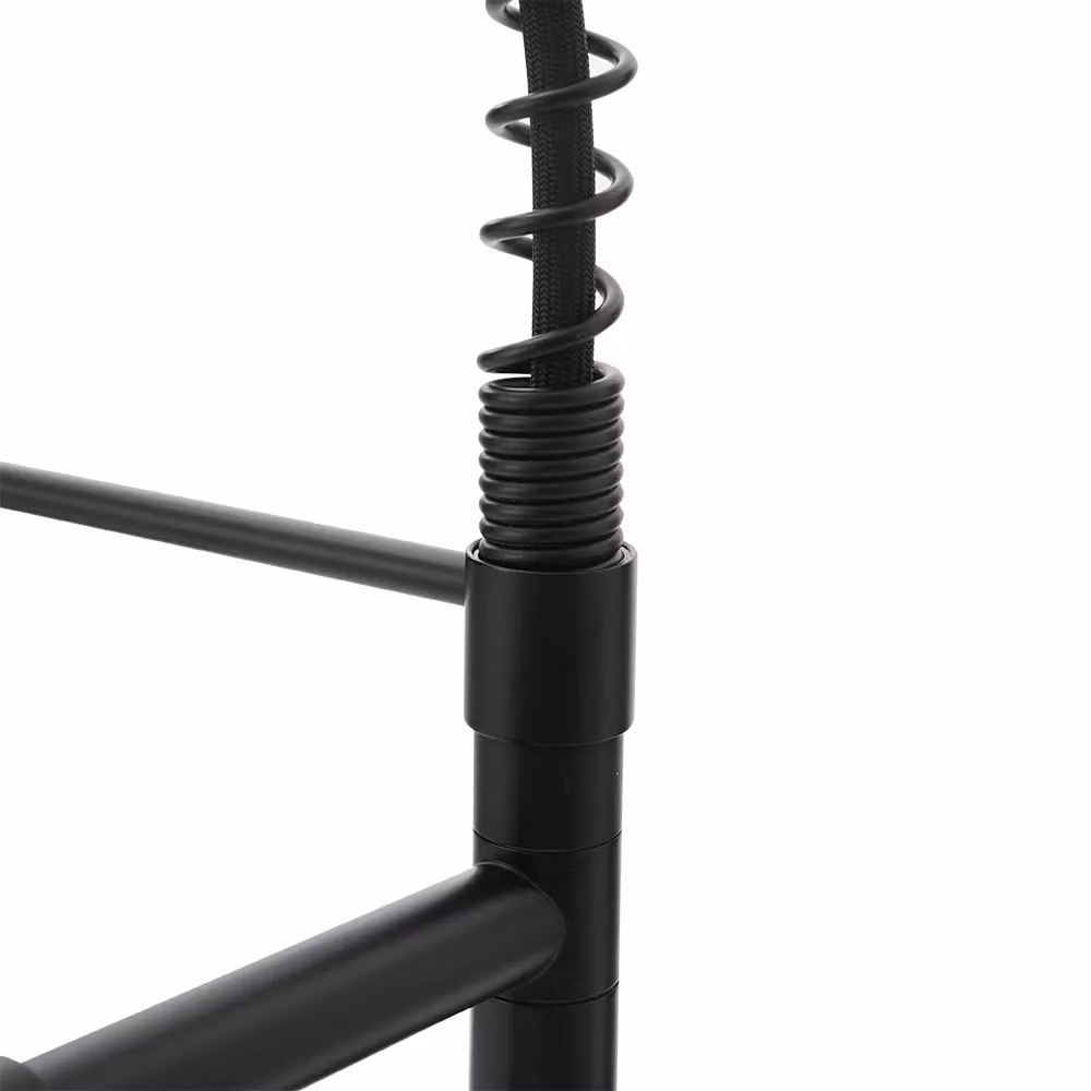 Living and Home Stainless Steel Kitchen Faucet with Pull Out and Swivel Spout in Matt Black – 3