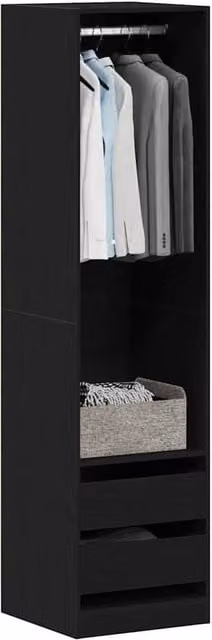Berkfield Home Modern Black Oak Wardrobe, W/D/H: 50 x 50 x 200 cm – 1