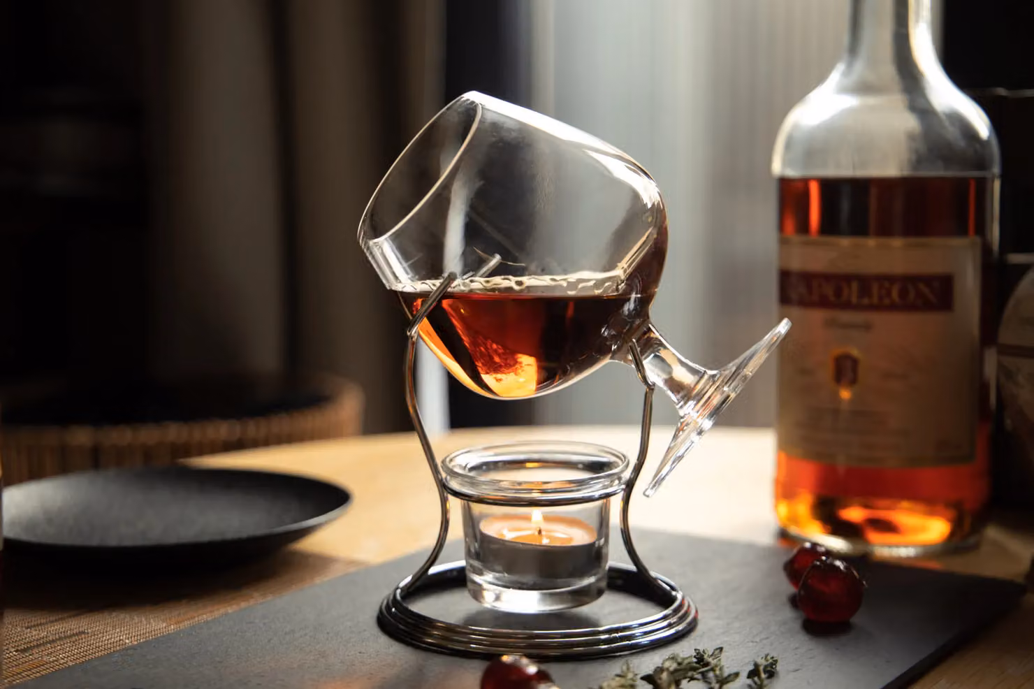 BarCraft Brandy and Cognac Warmer Gift Set in Silver and Transparent Glass – 5