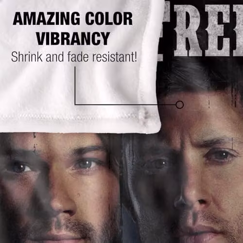 LOGOVISION Supernatural Sam Dean Castiel Original Trio Silky Touch Super Soft Fleece Throw Blanket, Multicolour, W: 152 cm, D: 127 cm – 3