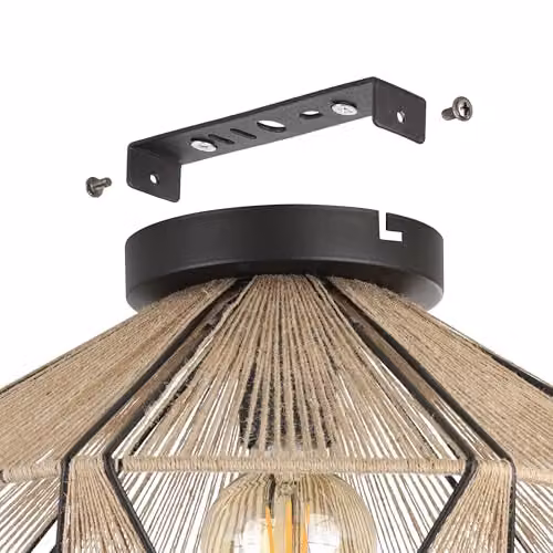Eglo Adwickle IP20 Geometric Flush Ceiling Light in Black or Brown – 3