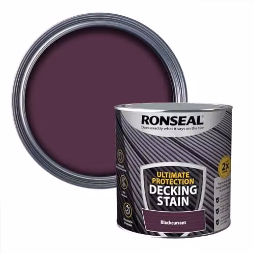 Ronseal Ultimate Protection Decking Stain in Blackcurrant Purple, 2.5 l – 1