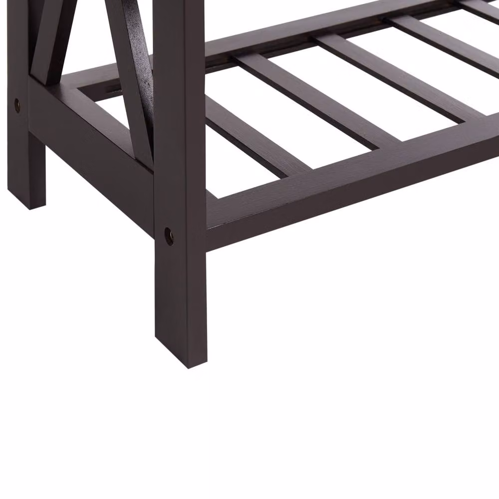Wyld and Coco Dark Brown Lacquered Wine Rack with MDF Core and Pine Legs W/D/H: 73 x 29 x 90 cm – 7