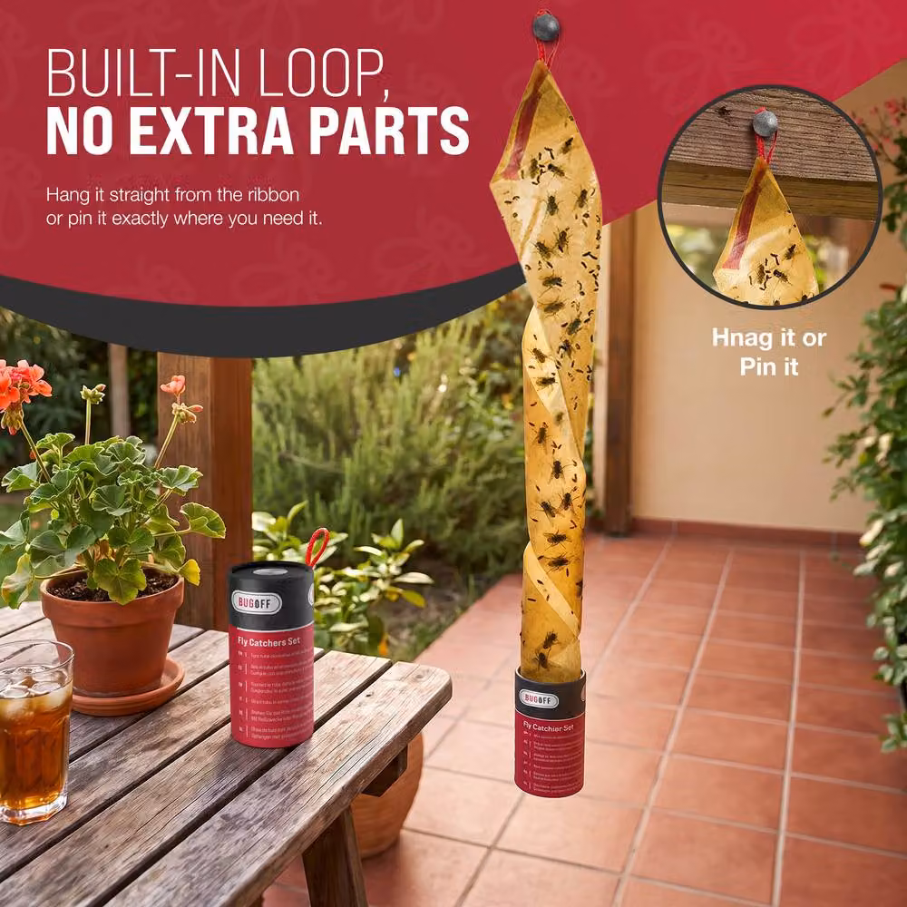 Bugoff Sticky Fly Trap Tape, 18 Rolls, Multicolour, for Indoor and Sheltered Outdoor Use – 4