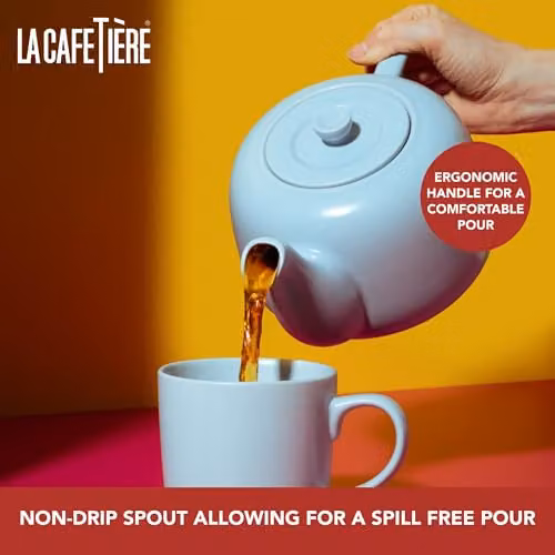 La Cafetiere Blue Ceramic Stoneware Teapot, 1.2 l – 3