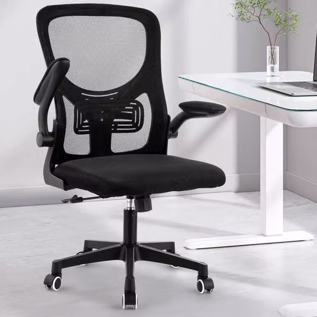 Kelvenix Black Fabric Massage Office Chair with 2-Point Massage and Swivel Function