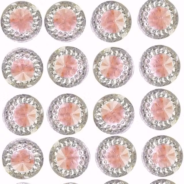 Syntego Pack of 80 Pink Round Plastic Gems