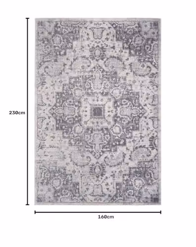 THE RUGS Montana Vintage Grey and Cream Area Rug, W: 160 cm, D: 230 cm – 4