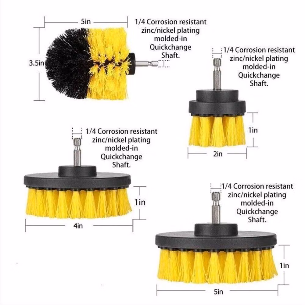 Nordara 5-Pack Drill Power Scrub Brush Set in Yellow, W/D/H: 100 x 15 x 15 cm – 4