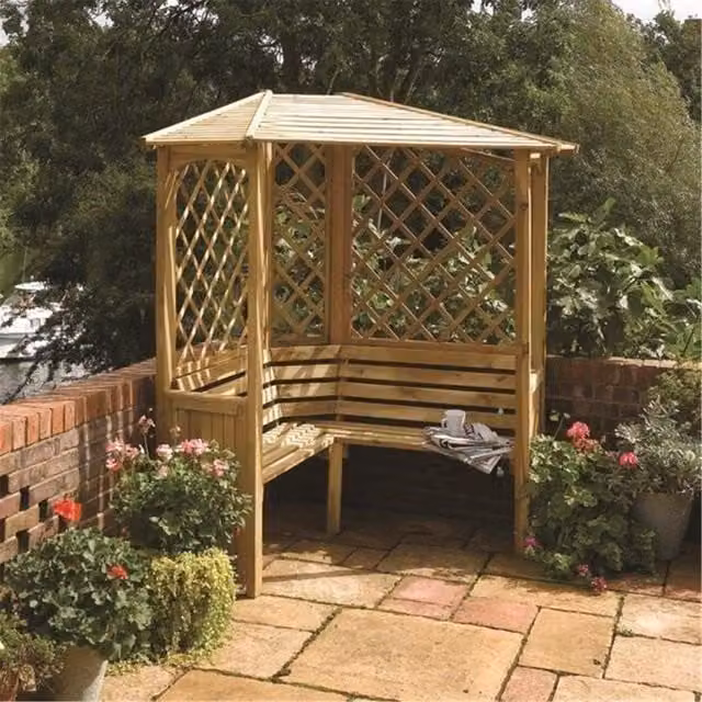 Cheshire Royal Arbour Garden Bench with Under Seating in Light Oak