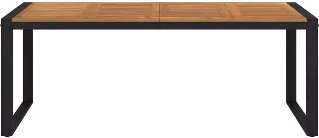 Berkfield Home Brown Acacia Wood Garden Table with U-shaped Legs W/D/H: 200 x 90 x 75 cm – 1