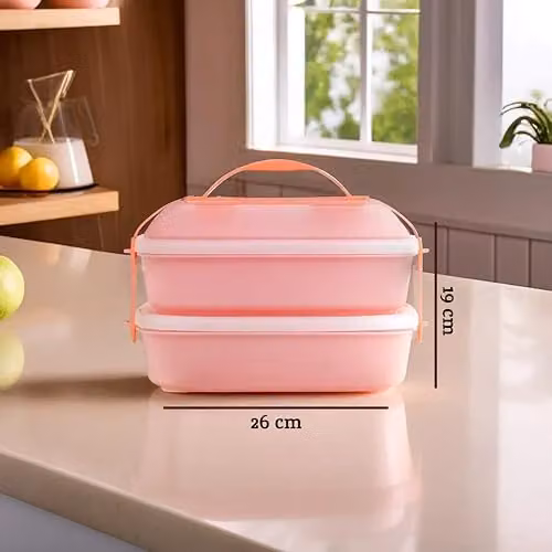 Premier Housewares Pink and White Bento Lunch Box with Cutlery and Compartments – 2