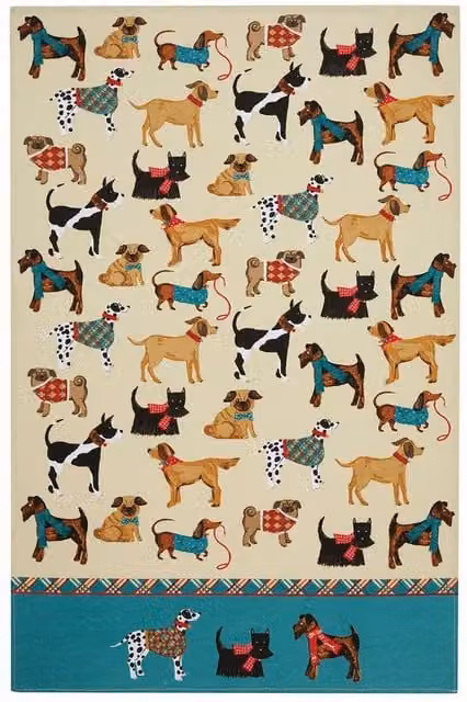 Ulster Weavers Hound Dog Cotton Tea Towel in Beige and Multicolour