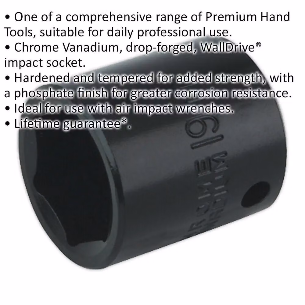 Loops 19mm Forged Impact Socket 3/8 Inch Sq Drive Chrome-Vanadium Wrench Socket – 2