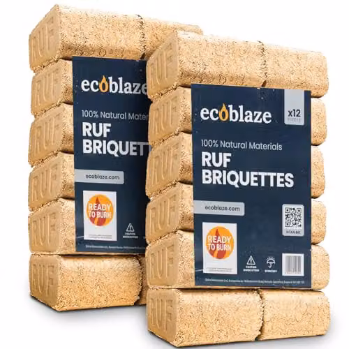 Ecoblaze RUF Fire Blocks, 24 Pack of Compressed Organic Hardwood Briquettes – 1