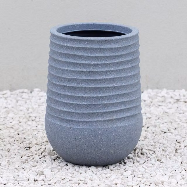 Primrose Tall Round Flower Planter Outdoor Patio Plant Pot, Grey