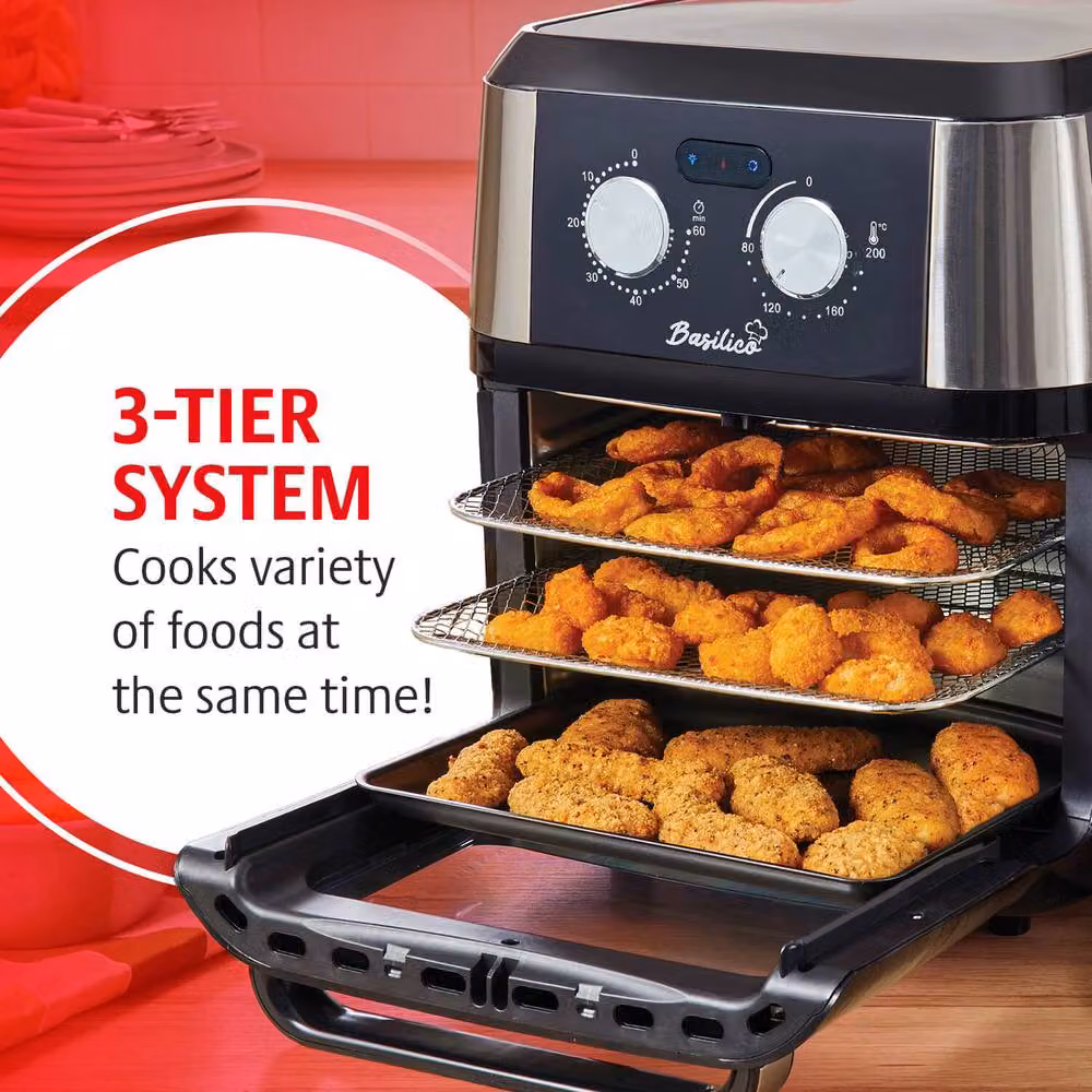 Basilico 12L Multi-Function Air Fryer Oven with Rotisserie and Timer, Black – 5