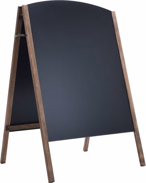 Costway Double Sided A-Frame Tabletop Chalkboard Sign, Black Rectangular Wood Design