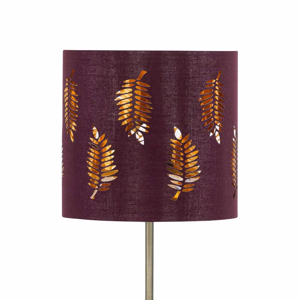 First Choice Lighting Antique Brass Stick Table Lamp with Red Fabric Cylinder Shade – 2