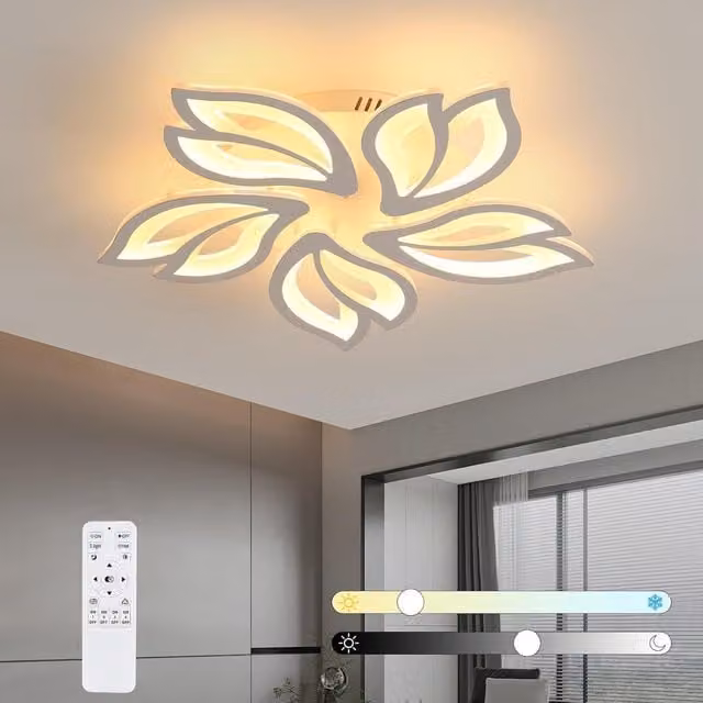 COMELY Dimmable LED Ceiling Light in White with Creative Petal Design