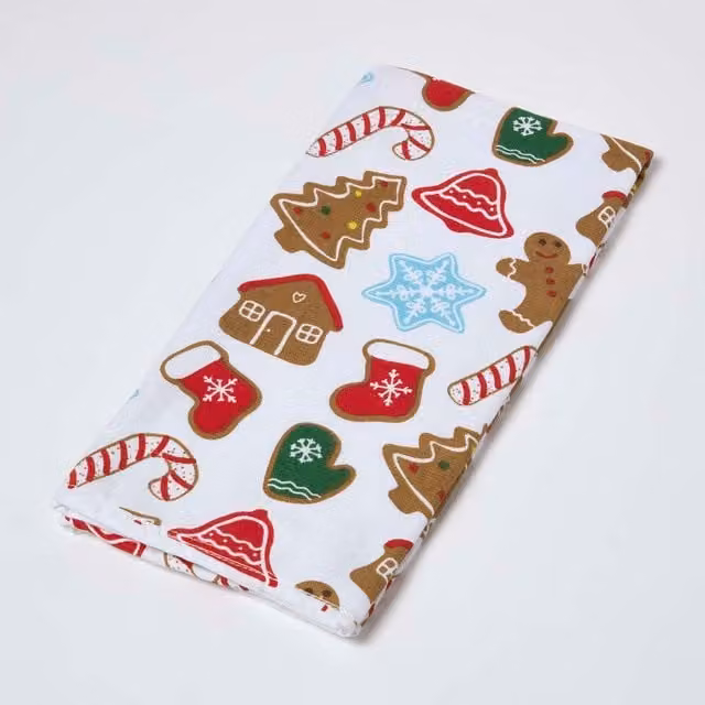 Homescapes Multicolour Graphic Cotton Tea Towel