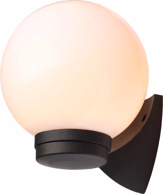 Litecraft Lancaster Modern Sphere Outdoor Wall Light in Black